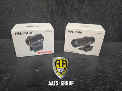OCCASION Rotpunktvisier HOLOSUN HS503R + Magnifier HOLOSUN HM3X - Zustand neuwertig
