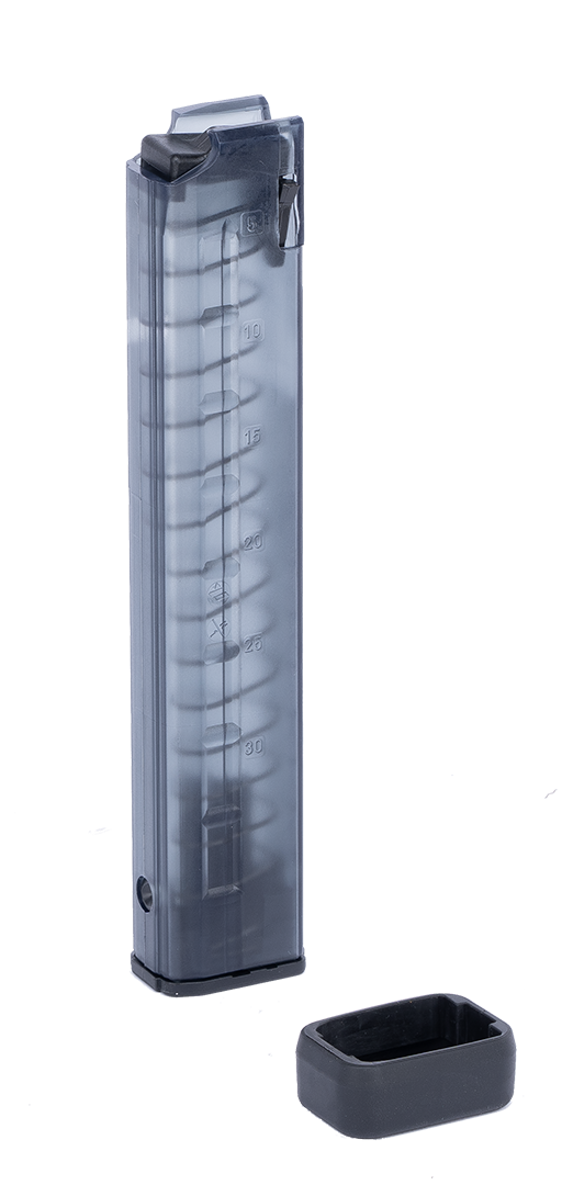 Magazin B&T MP9 / TP9 / APC9 / P26 / KH9 / GHM9 / SPC9 9mm Para - mit Gummiabschluss - 30 Schuss, Bild 2