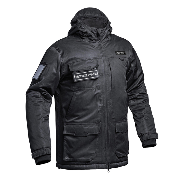 Hardshell Parka A10 Equipment SÉCU-ONE WF 150 flap Sécurité Privée  - Schwarz, Bild 2
