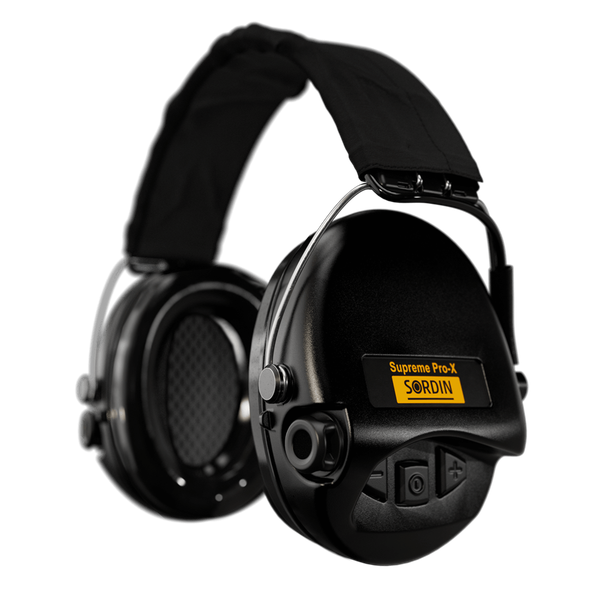 Aktiv-Gehörschutz SORDIN Supreme Pro-X - PVC - Headband Textil Schwarz - Kapselfarbe Schwarz, Bild 1