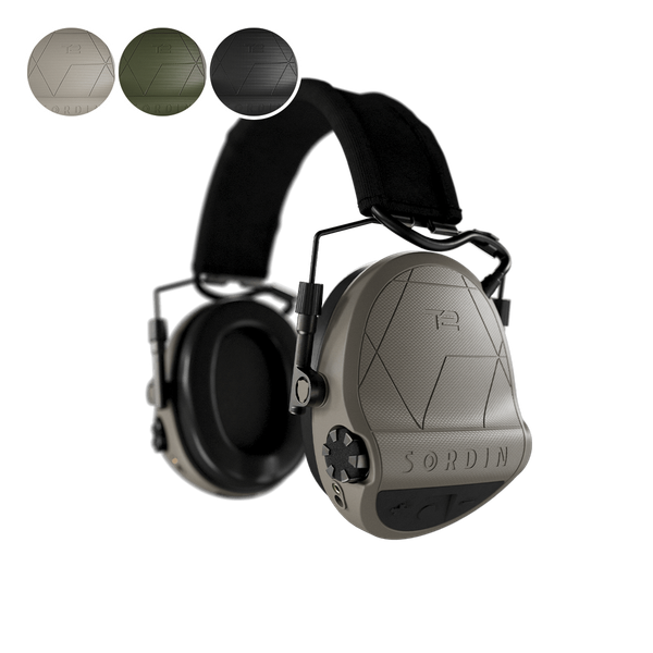 Aktiv-Gehörschutz SORDIN Supreme T2 - Memory Foam - Headband Textil Schwarz - Kapselfarbe Schwarz / Tan / Grün, Bild 2