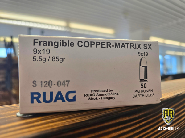 Pistolenpatrone SWISS P Frangible Copper-Matrix SX 5.5 g / 85 gr 9mm Para - VE 50 Schuss, Bild 1