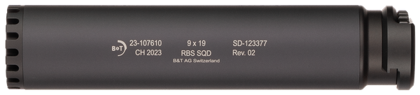 Schalldämpfer B&T SQD RBS 9mm Para - 3-Lug Schnittstelle, Bild 1