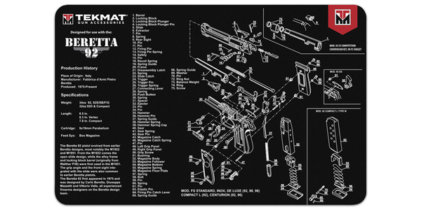 Pistolen Putzmatte TekMat 17" - Beretta 92, Bild 1
