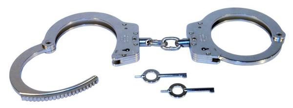 Handschellen Modell 802 KHBS TCH - Schlüsselloch beidseitig, mit Kette, nickel, Bild 1