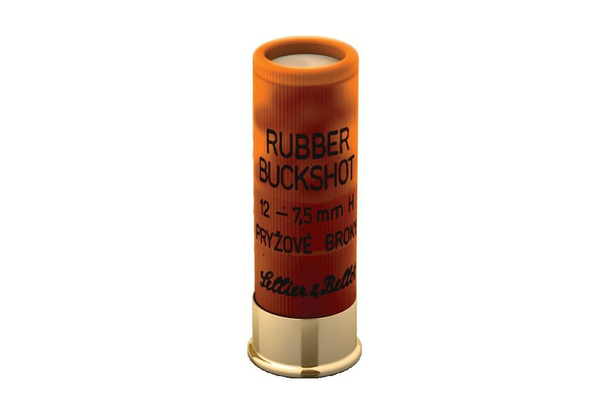 Schrotpatrone Sellier & Bellot Rubber Buck Shot Gummischrot 12 Pellets 12/67.5 - VE 25 Schuss, Bild 1