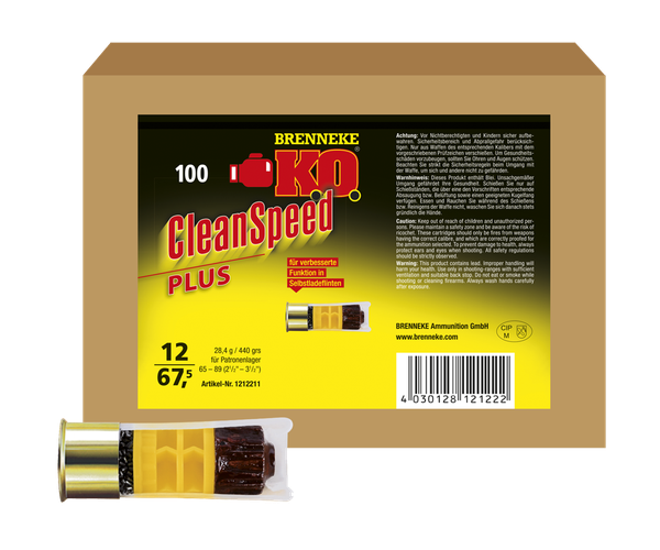 Flintenlaufpatrone Brenneke K.O. CleanSpeed Plus 28.4g für Selbstladeflinte 12/67.5 - VE 100 Schuss, Bild 1