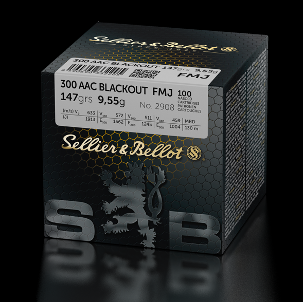 Büchsenpatrone Sellier & Bellot FMJ 147grs 9.55g .300 BLK - VE 100 Schuss, Bild 1