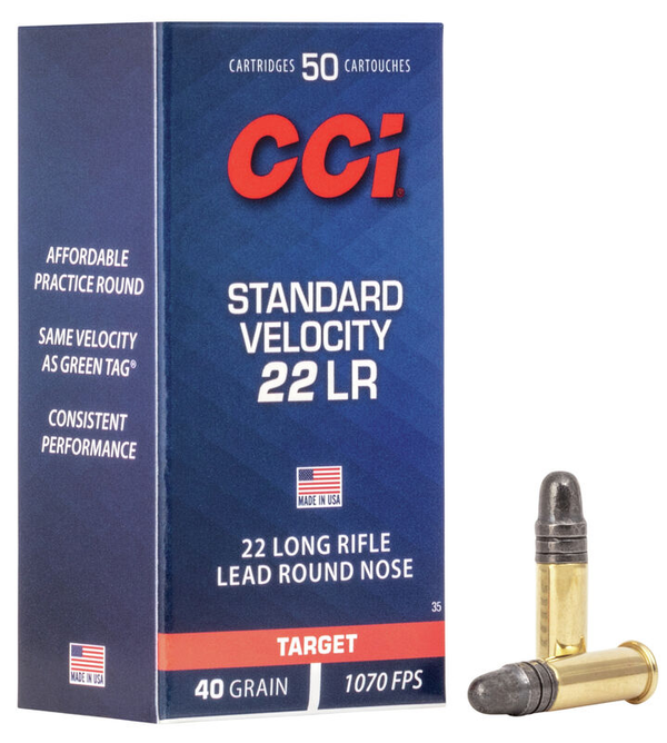 Randfeuerpatrone CCI Standard Velocity TARGET 40gr RN .22 lr - VE 50 Schuss, Bild 1