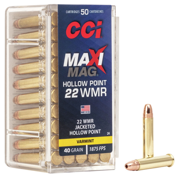 Randfeuerpatrone CCI Maxi Mag VARMINT JHP 40gr .22 WMR - VE 50 Schuss, Bild 1