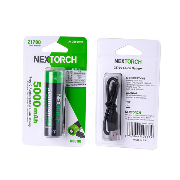 Akku NEXTORCH DC0101 21700 USB-C Lithium-Ion (Li-Ion) 3.6V 5.000mAh für TA30MAX inkl. Schutzschaltung, Bild 4