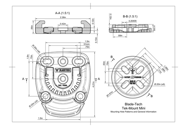 Tek-Mount Mini 360 Insert Disk BLADE-TECH, Bild 2