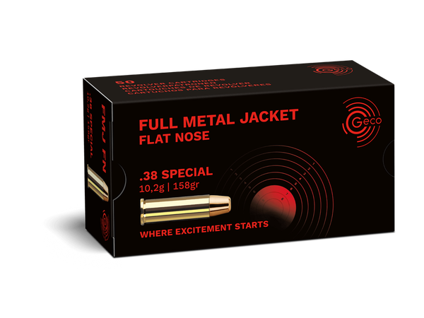 Revolverpatrone Geco FMJ Flat Nose 10.2 g / 158 gr .38 Spec. - VE 50 Schuss, Bild 1