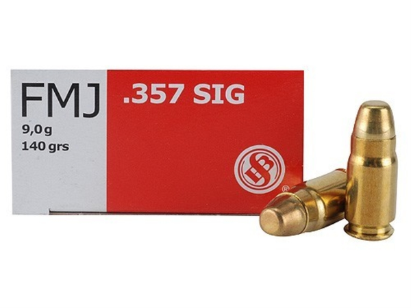 Pistolenpatrone Sellier & Bellot 140gr FMJ .357 SIG - VE 50 Schuss, Bild 1