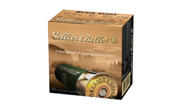 Schrotpatrone Sellier & Bellot Buck Shot 36 g, 8.43 mm, 12 Kugeln 12/70 - VE 25 Schuss, Bild 1