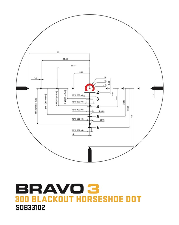 Battle Sight SIG SAUER BRAVO3 3x24 mm - 300 Blackout Horseshoe Dot, Bild 2