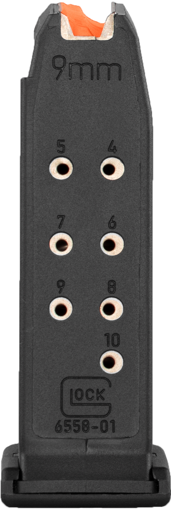 Magazin GLOCK 26  9mm Para - 10 Schuss - mit orangem Zubringer, Bild 1