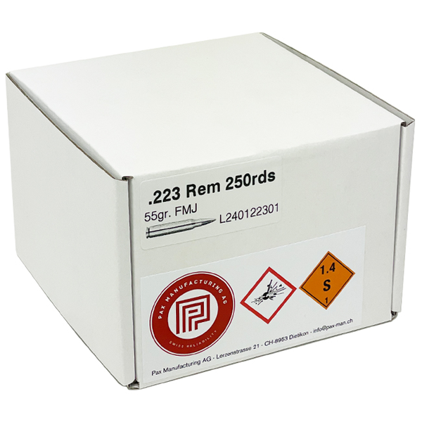 Büchsenpatrone PAX Manufacturing 55grs FMJ .223 Rem. - VE 250 Schuss, Bild 2